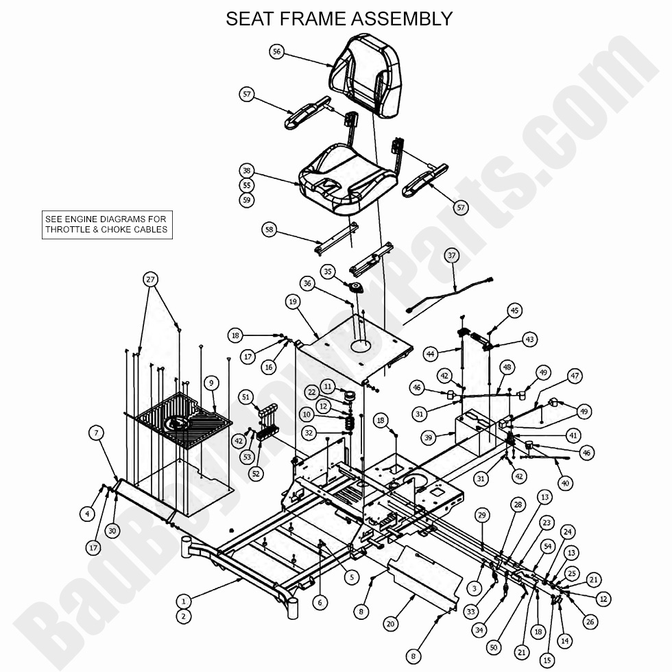 1676 - Bad Boy Mower Parts Lookup > 2017 > ZT Elite > Seat Frame Assembly